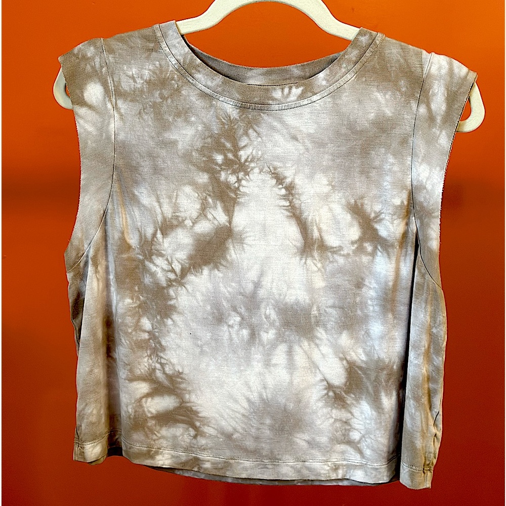 White Gray Tie Dye Tank Top